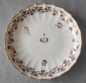 ANTIQUE DERBY HAND PAINTED ARGEMONE SPRIGS PATTERN 111 LARGE SAUCER DISH C1790 - Picture 1 of 3