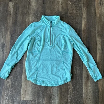 Tangerine Jacket Womens XL Teal/White Striped 1/4 Zip Athletic Top Reflective - Image 1 of 4