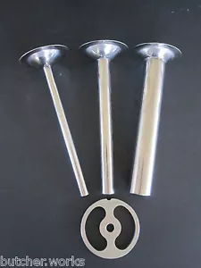 #12 4 pc COMBO Meat Grinder Sausage Stuffing Stuffer tubes and kidney plate - Picture 1 of 3