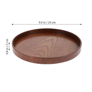 Vassoio rotondo in legno vassoio da portata rustico per arredamento tavolino - Foto 1 di 4