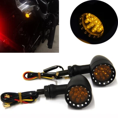 Black Motorcycle LED Turn Signals Lights For Honda Shadow 750 Aero Phantom Sabre - Image 1 of 4