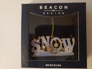 DE COLECCIÓN DISEÑO BALIZA 57176 EE. UU. 3D NIEVE Y COPOS DE NIEVE AZUL ADORNO DE NAVIDAD - Imagen 1 de 4