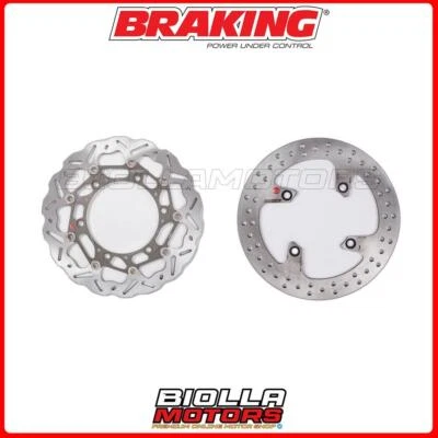 KIT DISCHI FRENO BRAKING TRIUMPH THRUXTON 865 2012 -  ANTERIORE + POSTERIORE [WA Foto 1 de 4