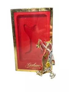 Gorham Cristallo Pattinaggio su Ghiaccio Pinguino con Stella Albero di Natale Ornamento Tedesco - Foto 1 di 8