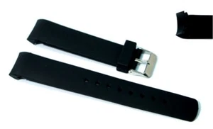 Cinturino in gomma nero per orologio ansa curva 22mm tipo nautica lungo - Foto 1 di 1