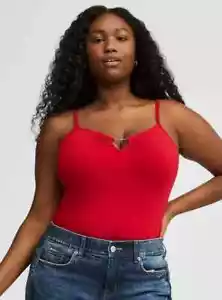 Torrid Foxy Heart Ring Camisole Cami Canotta Rossa Taglia 4 Vestibilità 24W 26W NUOVO - Foto 1 di 5