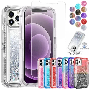 For iPhone 14 13 12 6 7 8 Plus 11 Pro XS XR Max Shockproof Glitter Defender Case - Picture 1 of 21