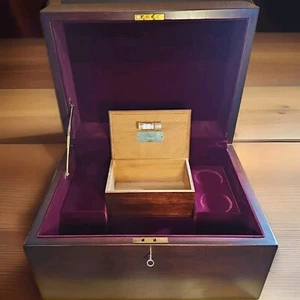 Vintage 18""x13""x12"" Massivkirschholz Whiskeybox mit Humidor-Garfinkles exklusiv - Bild 1 von 22