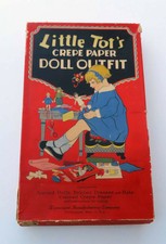 Antique Vintage c 1920 Original  Dennison Little Tot's Crepe Paper Doll Outfit