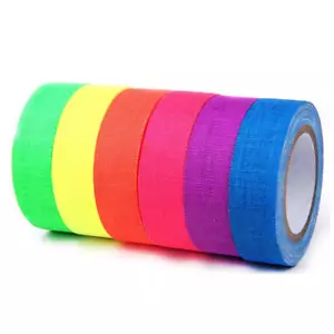 UV Blacklight Reactive Fluorescent Cloth Tape Glow in the Dark Neon Gaffer Tape - Picture 1 of 6