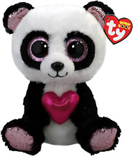 Ty Beanie Boo'S-Peluche Esme Le Panda 15 Cm-Ty36538, TY36538, Bianco, Nero, Rosa