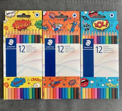 3x 12er-Set Buntstifte verschiedene Packungsmotive Comic Staedtler Zeichnen Male - Bild 1 von 2