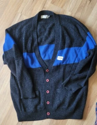 Cárdigan Vintage GAP Suéter Gris Oscuro Lana Shetland Tejido Botón Frontal Talla L  Foto 1 de 4