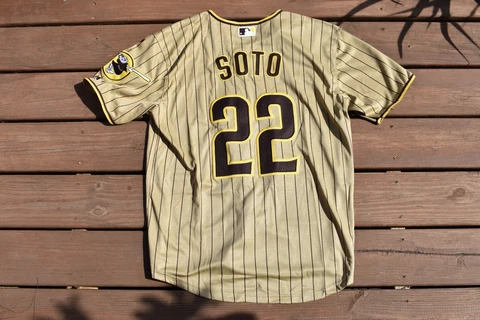 New Juan Soto San Diego Padres Brown Pinstripe Baseball Jersey Adult Small & 3XL Cover
