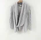 J. Jill Cable Knit Velour Sweater With Scarf Gray Size Small
