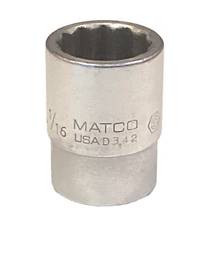 Matco Tools USA 3/4” Drive 1-1/16” 12 Point Shallow SAE Chrome Socket D342 NICE - Image 1 of 4
