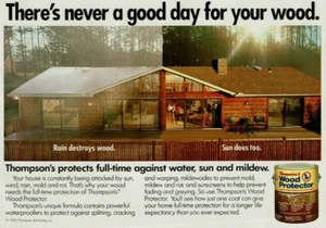 Vintage Print Ad 1991 Thompson's Wood Protector Waterproofer One Coat - Picture 1 of 2