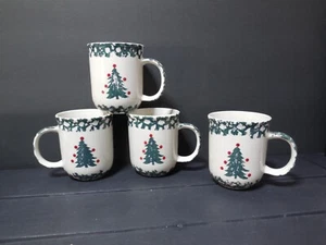 Set of 4 TIENSHAN FOLK CRAFT WINTER WONDERLAND 3 7/8" Mugs (J26) - Picture 1 of 3