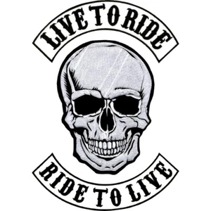 Motocicleta Big Patches Cráneo Bordado Motocicleta Live to Ride Lone Free Rider MC - Imagen 1 de 6