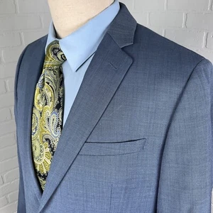 Giacca di lana Marzotto Banana Republic Blazer Uomo 42R Blu Modern Slim Super 100s - Foto 1 di 15