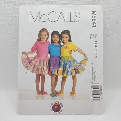 McCall's 5841 Childs Patchwork Full Ruffle Skirt Sewing Pattern Size 3-6 Uncut - Image 1 of 4
