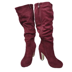 Sexy Botas Torrid Para Mujer 9W Oro Vino Anchas Sobre la Rodilla Plataforma Tacón Alto - Imagen 1 de 10