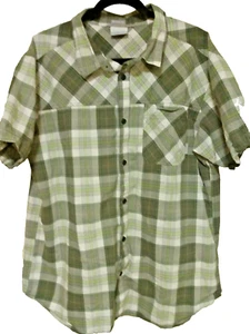 Columbia Green Plaid Button Up Outdoor Shirt Men's Size: XL - FAST SHIP - Picture 1 of 4