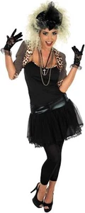 Womens 80s Pop Star Diva Costume Ladies Celebrity Popstar Fancy Dress S - 3XL - Picture 1 of 5