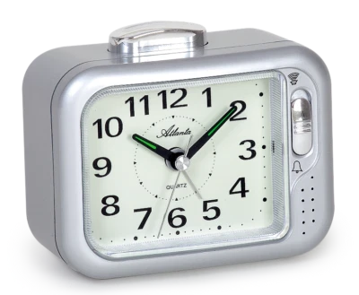 Lauter Glockenwecker Obenabsteller Nachtlicht Analog Senioren Silber - 1942-19 - Bild 1 von 4