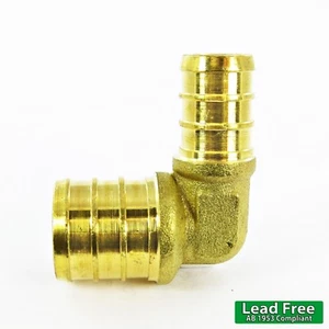 Adattatore a crimpare ottone gomito PEX 1/2" x 3/4" raccordi PEX SENZA PIOMBO - senza piombo - Foto 1 di 3