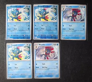 3x Sneasel 013/064 (2 hologramas inversos), 2x Weavile 014/064 SV fábula cubierta casi nuevo - Imagen 1 de 1