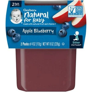 Natural for Baby, 2nd Foods®, Apple Blueberry, 2 Pack, 4 oz (113 g) Each - Picture 1 of 3
