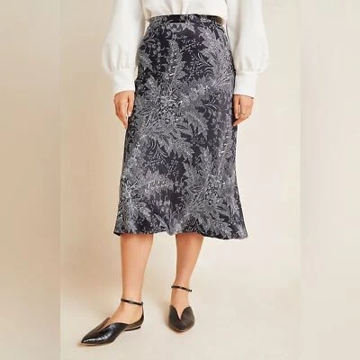 Anthropologie Bias Satin Midi Skirt Sz 0 - Image 1 of 4