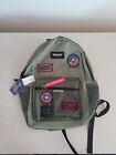 Top Gun Movie Maverick Backpack Aviator Graphic Patches Olive Green Tom Kids
