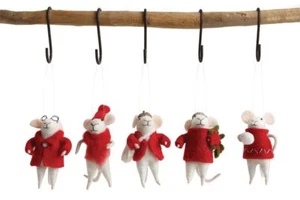 4 3/4" Wool Mouse Ornament Creative Co-Op - Picture 1 of 11