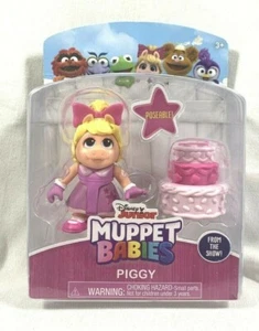 DISNEY JUNIOR MUPPET BABIES POSEABLE PIGGY AND BIRTHDAY CAKE UNOPENED - Picture 1 of 6