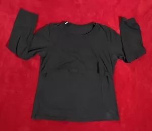 Unbranded Women's Long Sleeve Pullover Breastfeeding Friendly Black Top Sz: S/M - Picture 1 of 6