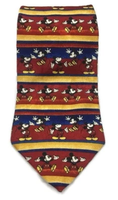 Disney Mickey Mouse Silk Necktie Mens Collector by Tie Rack Italy Red Blue 60x4 Foto 1 de 4