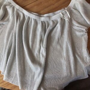 Forever 21 Plus Size 2X  Scoop neck, silver ribbed, crop top new with tags￼