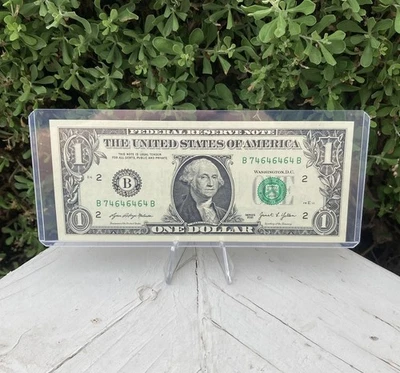 2021 - $1 Dollar Federal Bank Note Repeater Serial Note Uncirculated - Image 1 of 2