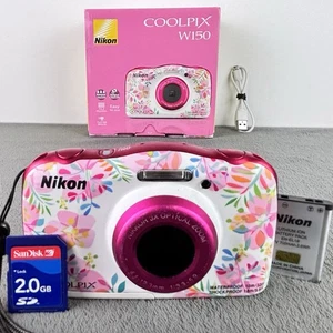 Nikon Coolpix W150 Pink Flowers Resort Kids Digital Camera Boxed Set WiFi Water - Bild 1 von 18