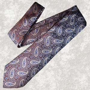 BURMA-BIBAS 100% Silk Paisley Print Neck Designer Tie - Picture 1 of 9
