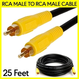 Cable RCA de 25 pies único cable de subwoofer RCA compuesto video audio barra de sonido cable - Imagen 1 de 3