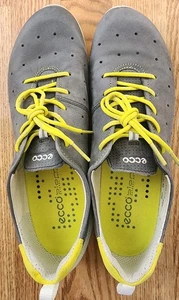 Ecco Biom Women's Athletic Shoes Gray And Yellow Lace Up Sneakers - Picture 1 of 5