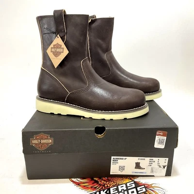 NUEVAS Botas de Motociclista Informales Harley Para Hombres Talla 9 Aldredge 8 Pulgadas Marrón D10008-9 Foto 1 de 4