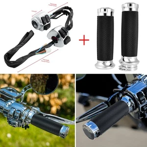 1 Inch Motorcycle Handlebar Control Switches & Hand Grips For Harley 1996-2012 - Picture 1 of 14