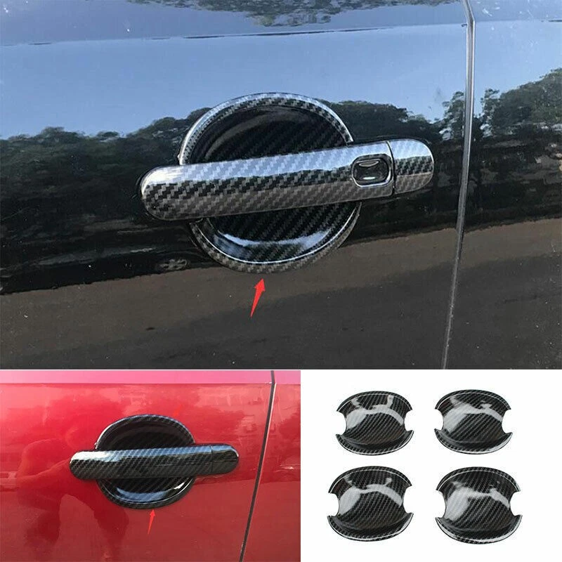 Cubierta de taza de tazón de puerta exterior de fibra de carbono para Volkswagen Jetta MK6 2012~2018 Foto 1 de 4