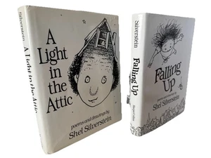 Lot 2 Shel Silverstein Poetry Books HC/DJ – A Light in the Attic, Falling Up VG+ - Picture 1 of 5