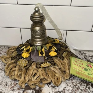 NWT Kelly Paulk SILVESTRI Rose Brook Cottage Chenille Tassel Wood 9” Oak/Walnut - Picture 1 of 14