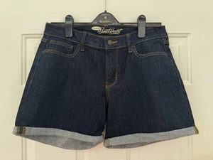 Old Navy Sweetheart Dark Wash Denim Mid Rise Stretch Cuffed Shorts - Size 8 NWOT - Picture 1 of 2